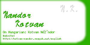 nandor kotvan business card